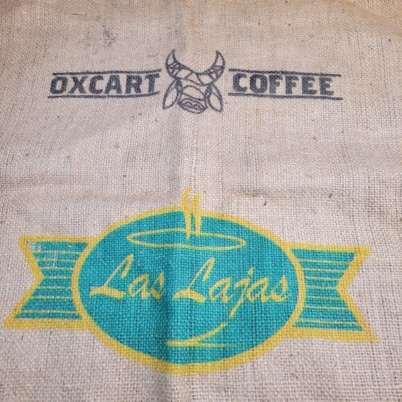 Oxcart Coffee Burlap Sack Las Lajas 40"x29" Costa Rica Green Coffee Bag - Picture 2 of 11